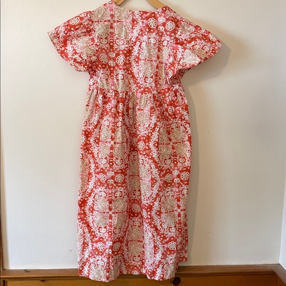 Anthropologie Maeve Printed Flutter Sleeve Babydoll Dress in Pink Pattern Size S - Picture 7 of 9